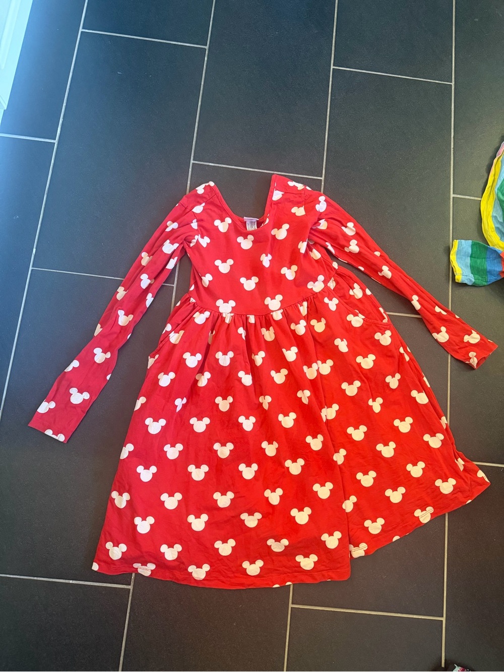 Disney Hanna Andersson Mickey Mouse Twirl Dress Girls 150 US 12 Red
